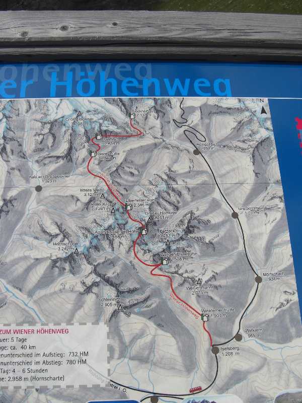 Etappen beim Wiener Höhenweg in der Schober Gruppe (Hohe Tauern)