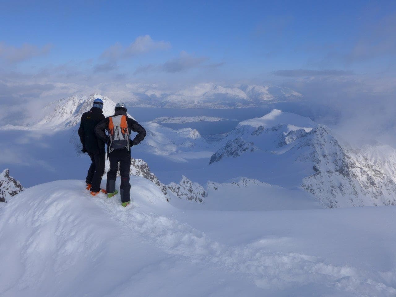 Skitouren Gipfel Ausblich Lyngen